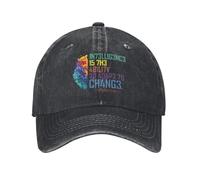 IRURYSHH L’Intelligence agréable est la capacité de s’Adapter au Changement Ste Demin Trucker Hat Chapeau d’été Respirant Casquette de Baseball pour Hommes