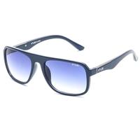 IRUS Lunettes de soleil | 100 % protégées contre les UV | Dégradé | Plein bord | Rectangulaire | Homme | Large | Monture en polycarbonate bleu brillant | Verres en polycarbonate bleu dégradé