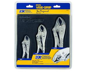 IRWIN 10508020 Vise-Grip Original Pince-Etaux, Argent, Set de 3 Pièces