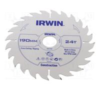 Irwin Tools Irwin Lame de scie circulaire à main 190 × 30 mm 24 dents ATB Quantité:1