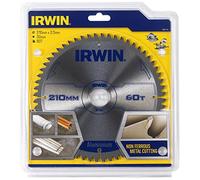 Irwin Aluminium Lame de scie circulaire 210 x 30 x 2,5 mm 60 dents