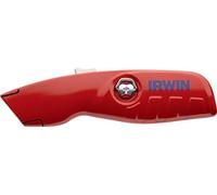 IRWIN IW10505822 Couteau de sécurité rétractable avec 3 Lames bi-métal, 0 W, 0 V, Bleu/Jaune