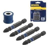 Irwin jeu de 4 embouts de vissage - ph2 x 2 + pz2 x 2 + porte-vis magnetique G