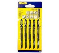 Irwin lot de 5 lames de scie sauteuse coupe bois - t144dp - 6 tpii - 100 mm G