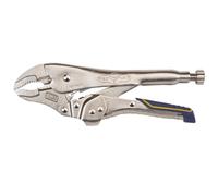 Irwin T05T Vise-Grip Pince-Etau avec Mâchoire Courbe/Coupe-Câble, Argent/Bleu/Jaune, 250 mm