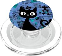 is It Skills Or Luck Blue Lets Play Some Cards Chat Noir PopSockets PopGrip pour MagSafe