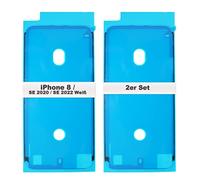 IS-TECK Lot de 2 autocollants de rechange pour iPhone 8 SE 2020 2022 - Pour écran et boîtier - Joint autocollant LCD étanche (blanc)