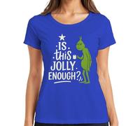 is This Jolly Enough Grinch Noël drôle sarcastique T-shirt pour femme, bleu, 3XL