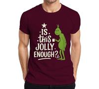 is This Jolly Enough Grinch Noël drôle sarcastique T-shirt pour homme, bordeaux, XL