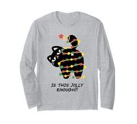 is This Jolly Enough Lumières de Noël Amusantes en Forme de Chat Noir Manche Longue