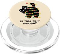 is This Jolly Enough Lumières de Noël Amusantes en Forme de Chat Noir PopSockets PopGrip pour MagSafe