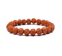 IS4A Véritable bracelet tibétain à cinq visages de graines de Rudraksha de l'Himalaya pour la méditation et la prière, One Size, Rudraksha, Pas de pierre précieuse