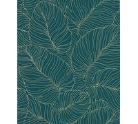 Isa Banana Fond D'écran pour Salon, Boutique, TV, Chambre, Couloir, Décoration - Moderne Design Graphique Decoratif Papier Peint avec Motif de Feuille de Bananier - Métallique Tropical Fond D'écran