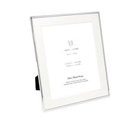 Isaac Jacobs 25 x 30 cm (20 x 25 cm en passe-partout) Cadre photo argenté, cadre photo classique en métal pour table et présentation suspendue, galerie de photos et art mural (argenté)