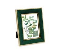 ISAAC JACOBS 5x7 Cadre d'image en velours vert avec cadre photo a double bordure en or metallique Horizontal et vertical conu pour la table et l