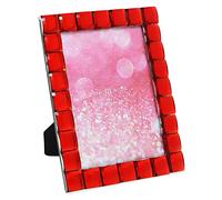 Isaac Jacobs Cadre photo décoratif avec bijou rouge étincelant et décoration d'intérieur (12,7 x 17,8 cm, rouge)