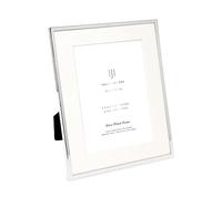 Isaac Jacobs Cadre photo en métal argenté, 17,8 x 22,9 cm (mat 12,7 x 17,8 cm), cadre photo classique en métal pour décoration de table et de bureau, galerie photo et art mural (17,8 x 22,9 cm (mat 12,7 x 17,8 cm), argent)