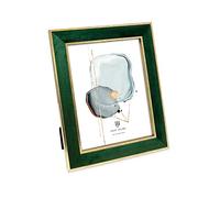 Isaac Jacobs Cadre photo en velours avec double bordure dorée métallisée, cadre photo, horizontal et vertical, pour table et mur, pour la maison et le bureau (20,3 x 25,4 cm, vert)