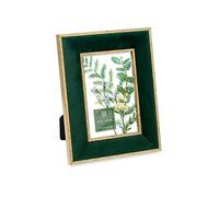 Isaac Jacobs Cadre photo en velours vert avec double bordure dorée métallisée, cadre photo horizontal et vertical, pour table et affichage mural, pour la maison et le bureau (10,2 x 15,2 cm, vert avec