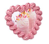 Isaac Jacobs Cadre photo rose brillant en forme de cœur avec chevalet et crochet pour décoration murale et table - Décoration d'intérieur, mur de galerie, bureau (10 x 10 cm, rose)