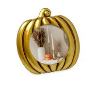 Isaac Jacobs Porte Photo Cadre en forme de citrouille pour décoration d'Halloween ou d'automne, dessus de table et affichage mural à suspendre (10,2 x 10,2 cm, or antique)