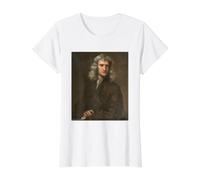 Isaac Newton Physique Science Gravité Math Scientist Geek T-Shirt Graphique avec Valeur, Femme, Blanc, L