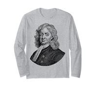 Isaac Newton Portrait de Visage Professeur de Sciences Manche Longue