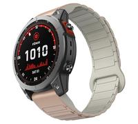 ISABAKE 22MM Bracelets Compatible avec Garmin Fenix 7/Fenix 8 47mm/Fenix 6/Fenix 5, Bracelet Magnétique Silicone Band pour Forerunner 965/955/945/935/Fenix 7Pro/Fenix 6 Pro/Fenix 5 Plus/Quatix 5/MARQ