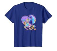 Isabel and River Fairy Moon Mascarade Ball Cœur T-Shirt, Enfant, Bleu Royal, 10 Ans