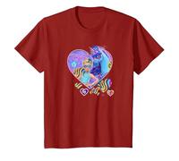 Isabel and River Fairy Moon Mascarade Ball Cœur T-Shirt, Enfant, Canneberge, 8 Ans