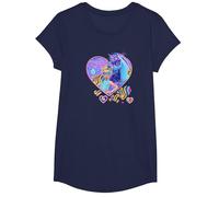 Isabel and River Fairy Moon Mascarade Ball Cœur T-Shirt, Fille, Bleu Marine, M