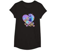 Isabel and River Fairy Moon Mascarade Ball Cœur T-Shirt, Fille, Noir, S