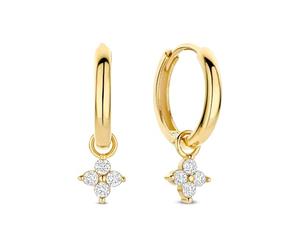 Isabel Bernard Le Marais Audrey Boucles d'oreilles en or 14 carats avec zircone cubique, 9.8 mm, Zircone cubique Or Zircone, Zircone cubique