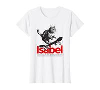 ISABEL - Joli nom de fille avec un chat & un skateboard T-Shirt