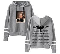 Isabel LaRosa Psychopomp Tour 2025 Merch Pull à capuche sans poche avec barres parallèles Manches Streetwear, gris, XS