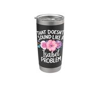Isabel Personalized Cute Flower Girls Isabel Name Gobelet isotherme en acier inoxydable double paroi