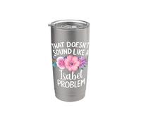Isabel Personalized Cute Flower Girls Isabel Name Gobelet isotherme en acier inoxydable double paroi