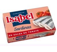 Isabel Sardines à la Tomate, Pack de 3 Boîtes, 115g par Boîte, Poids Égoutté 81g, Sauce Tomate Savoureuse