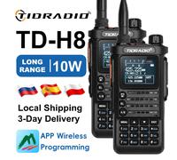 Isabel TIDRADIO-Talkie Walperforé professionnel,Radio d'urgence longue portée,Récepteur radio bidirectionnel portable,Répéteurs de recherche,TD H8,10W,2e - Type 2PCS Black