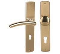Isabella alpertec-lS de porte en laiton poli/laiton satiné pour wohnungseingangstüren r pZ dIN droite de la marque haeusler-shop poignée de porte, 32987823