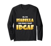 Isabella Joke IDGAF Meme Funny Halloween Costume for Bella Manche Longue