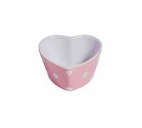 ISABELLE ROSE Bol à terrine avec coeur en céramique rose à pois 10x10x6cm IR5902