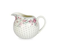 ISABELLE ROSE Pot à lait en porcelaine blanche à pois bleu clair 9x9,5 cm