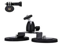 iSaddle Support magnétique pour caméra avec adaptateur de trépied à filetage mâle 6,35 mm - 20 - Double base - Support de caméra magnétique robuste pour GoPro/caméra de sport/caméra d'action