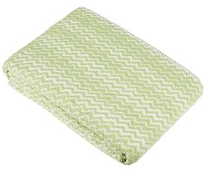 Isadora Paris Couvertures en Coton Microfibre Super Doux pour canapé, lit, Jeté de Canapé Plaid Ultra Luxueux Chaud et Confortable pour Toutes Les Saisons, Plaid Chevron Motif Vert Lilly 127x178