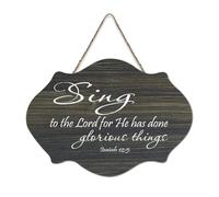 Isaiah 12:5 Sing to The Lord for He Has Done Glorious Things Panneau de bienvenue en bois rustique pour porte d'entrée, porche, décoration murale, panneau en bois pour école, salle de classe, café