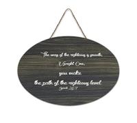 Isaiah 26:7 Panneau en bois avec inscription « The Way of The Righteous Is Smooth, Upright One, You Make The Way of The Righteous Level » de 15,2 x 25,4 cm pour porte d'entrée, salon, cuisine
