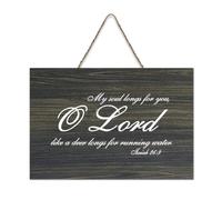 Isaiah 26:9 My Soul Longs for You, O Lord, Like A Deer Longs for Running Water - Panneaux en bois à suspendre - Décoration murale rustique en bois - 15,2 x 25,4 cm