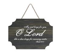 Isaiah 26:9 Panneau en bois « My Soul Longs for You, O Lord, Like A Deer Longs for Running Water » - 15,2 x 25,4 cm - Décoration murale en bois pour porte d'entrée, salon, cuisine