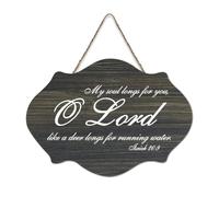 Isaiah 26:9 Panneau en bois « My Soul Longs for You, O Lord, Like A Deer Longs for Running Water » - 15,2 x 25,4 cm - Décoration murale en bois pour porte d'entrée, salon, cuisine